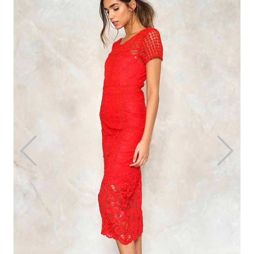 Nasty gal red crochet dress.